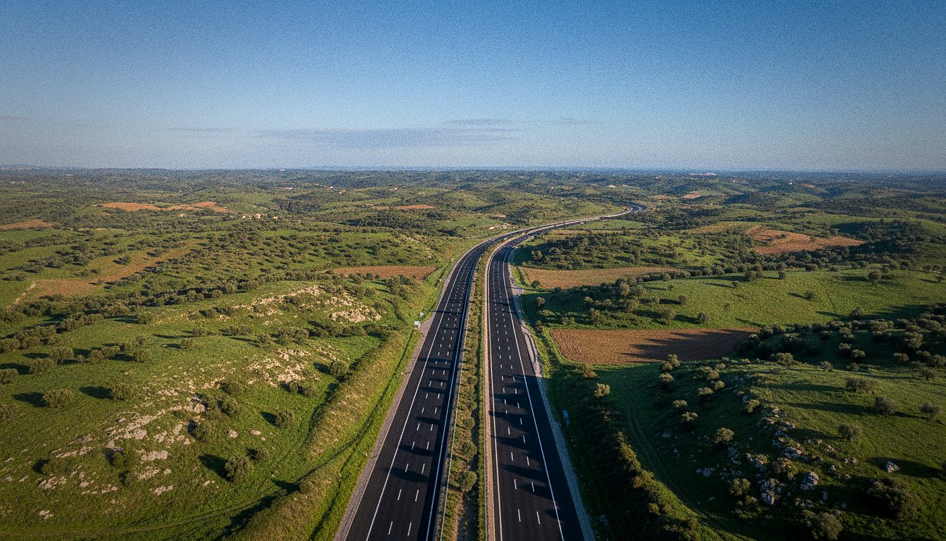 La autopista A22 (Via do Infante) a través del Algarve cerca de Faro